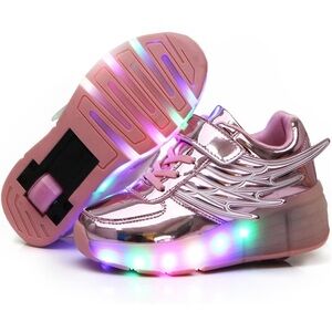 Pink LED Light-Up Sneakers with Wings